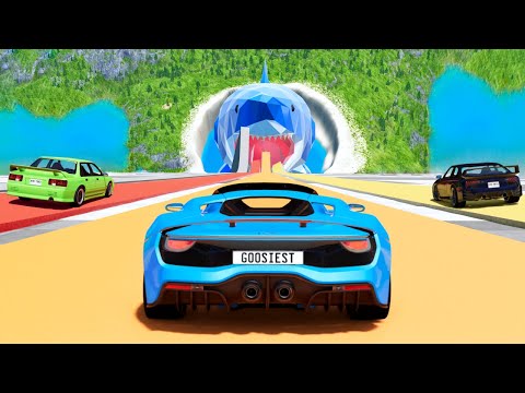 CARS vs BULLSEYE JUMP! - BeamNG
