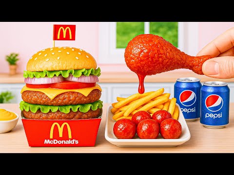 Best Mini Food Recipe Idea 🍔 How To Make Yummy Hamburger and Fries 🍟 Teeny Kitchen