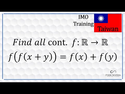 A Functional Equation from Taiwan's International Mathematics Olympiad Training.