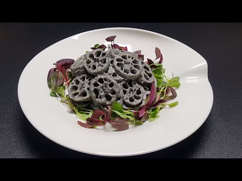 The best taste of black sesame lotus root salad that was a big hit at a famous Korean restaurant