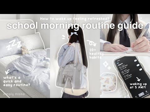 SCHOOL MORNING ROUTINE GUIDE 🐰🕒:5:00 AM easy,best habits,skincare+fast grwm | @aelfriceden_official 