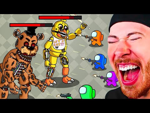 Crewmates vs FNAF ANIMATRONICS  (HUGGY WUGGY vs CHICA)
