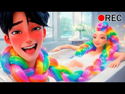 VLOG: Rumi Got Long Magical RAINBOW Hair 😱💅 JINU's In Shock | SAJA Boys x Huntrx(KPDH Funny Moments)