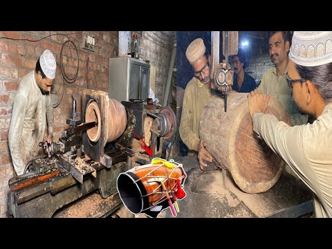 Turning a Massive Log into a Beautiful Wooden Dhol! Big Log To Art Incredible Making Extreme Process