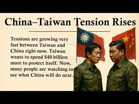 Taiwan to Spend $40B More for Defense Against China ||🌏Learn English Through Story Level 3 || Graded