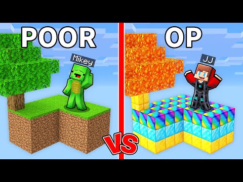 Mikey POOR vs JJ OP Skyblock Survival Battle in Minecraft (Maizen)