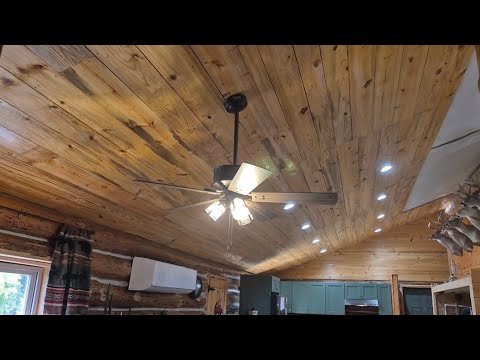From log to rough cut rustic ceiling 