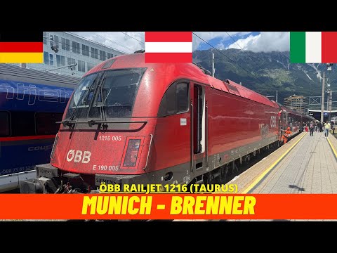 Cab Ride Munich - Innsbruck - Brenner (Germany - Austria - Italy, July 2025) train driver's view 4K