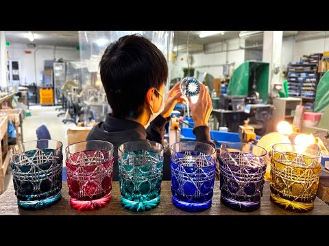 The process of making traditional Japanese glass. The amazing glass skills of Japanese artisans.