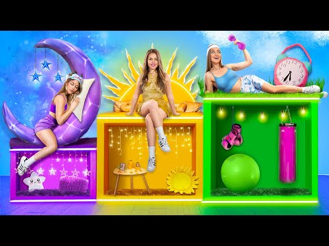 Wir Bauen ein Etagenbett für Drillinge! Mond, Tag und Nacht Mädchen!