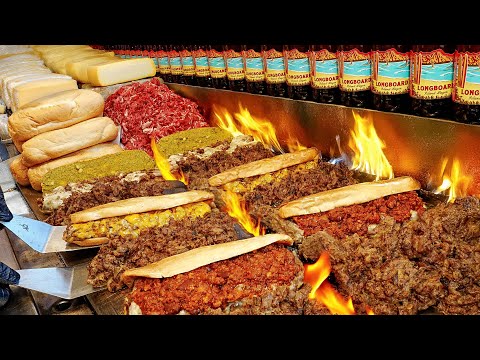 American style meat bomb double cheese sandwich, and steak barbecue!