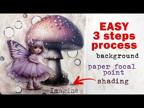 💜 JUST START with me ! Art Journal page using Maremi Collage Books