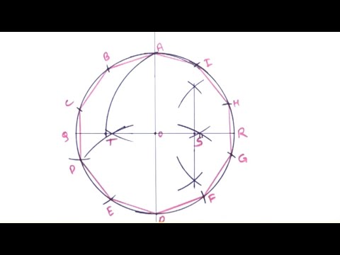 How to construct a regular decagon inscribed in a circle | inscribed in a circle method | decagon