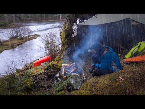 Rainy Overnight Spring Fishing Trip | Trout Catch N' Cook