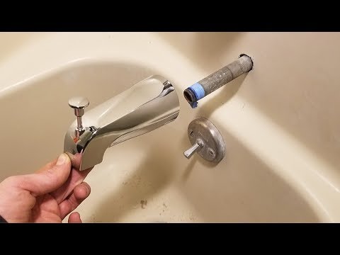 Bathtub Spout with Diverter Replacement. Fix Leaking Tub Spout  -Jonny DIY