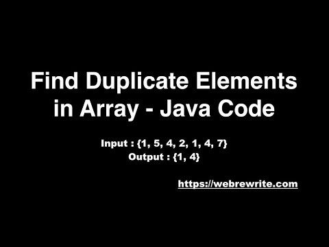 Print Duplicate Elements in Array - Java Code