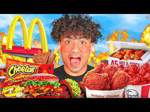 Eating The SPICIEST FOOD From Every FAST FOOD Restaurant!!