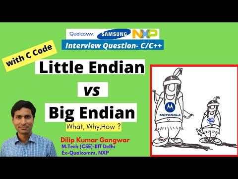 Little Endian and Big Endian with C Program | Interview Question-Qualcomm,NXP,Samsung,Harman