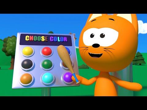Juegos con huevos de colores | El gatito Koté | Juegos para niños y dibujos animados
