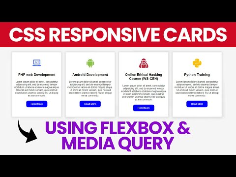 CSS Responsive Card Layout with Flexbox & Media Queries | HTML CSS Tutorial