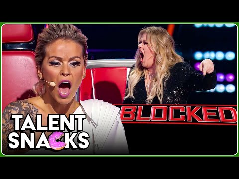 Coaches getting BRUTALLY BLOCKED in the Blind Auditions of The Voice