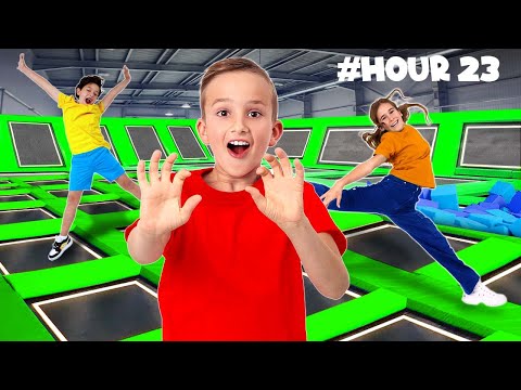 Vlad's Birthday in Extreme TRAMPOLINE PARK | 24 HOUR CHALLENGE