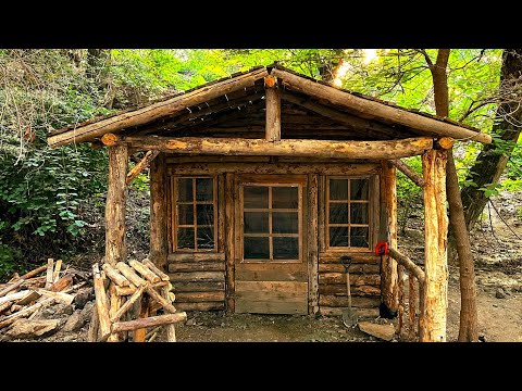 Building a Cabin in The Wild-Full Step-by-Step Documentary. Start to Finish