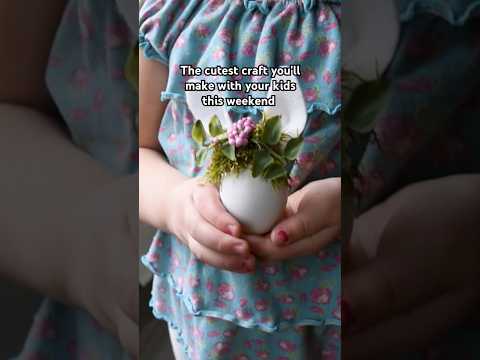 The cutest craft you'll make with your kids this weekend 🐇🌸 #dollartreediy #easterdiy