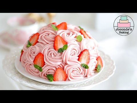 Take a bunch of strawberry rose cake.