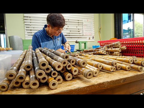 The process of making traditional Korean wind instruments called Danso (short bamboo flute)