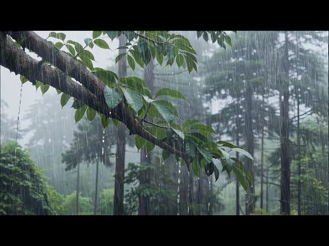 Sleep Like a Baby in 3 Minutes with Sound of Heavy Rain in Cool Forest