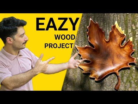 Easy DIY Wood Project | Nature Inspired Wooden Leaf Tray (Unique Woodworking Idea)
