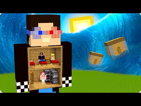 🌊ДОМ ВНУТРИ ШЕДИ ПРОТИВ ЦУНАМИ В МАЙНКРАФТ! ШЕДИ ЛЕСКА И НУБИК MINECRAFT