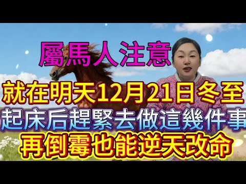 屬馬人注意 就在明天！12月21日「冬至」，起牀後趕緊去做這幾件事，再倒黴也能逆天改命！#運勢 #補財庫旺財氣 #財富 #風水
