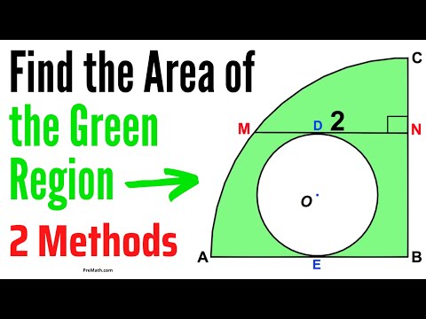 Find the Area of the Green Region in a Quarter Circle | Learn 2 Easy Methods