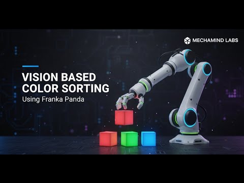 ROS2 Pick and Place: OpenCV Color Sorting using Franka Panda | Robot #ros2 #robotics #colorsorting
