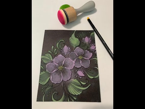 How to Color Black embossed Cardstock