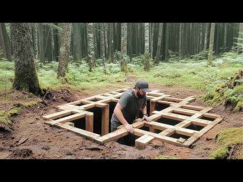 Man Builds Secret Underground Cabin in the Forest | Start to Finish by @Ruslan in the Woods