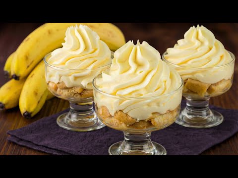 My Family Trick! Italian dessert in 5 minutes! The most amazing Banana mousse dessert!
