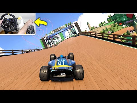 First Time Playing TRACKMANIA on a WHEEL!