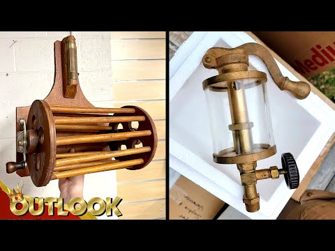 What Is This MYSTERIOUS Wooden Item With A Wheel That Spins And Brass Item With A Glass Compartment?