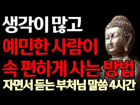 생각이 많고 예민한 사람들이 마음 편하게 사는 방법 I 나이가 들수록 불안해지는 마음을 잠재우는 법 I 고독하라 I 자면서 듣는 부처님 말씀 4시간 l 지혜 I 오디오북 I 철학