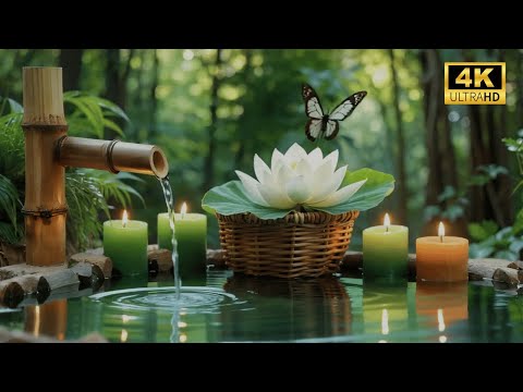 Bamboo Fountain Flow with Peaceful Piano for Sleep and Meditation