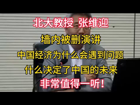 【北大教授 张维迎】墙内被删演讲，中国经济为什么会遇到问题？什么决定了中国的未来？非常值得一听！