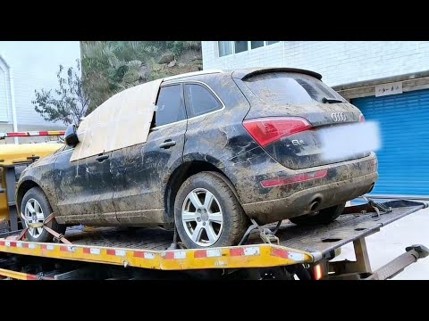 Flooded Audi Q5 Transformed into a Camper with Trunk Kitchen