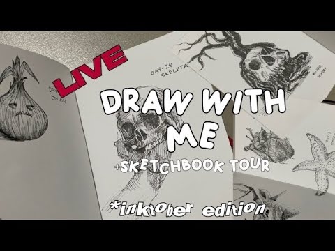 Draw With Me (LIVE) + Sketchbook Tour[inktober edition]