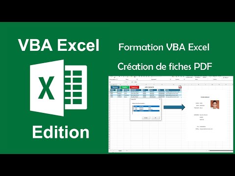 Formation VBA Excel - Création de fiches PDF