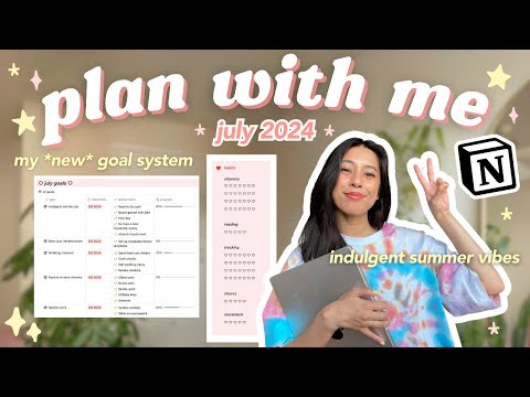 JULY PLAN WITH ME 🍓 notion monthly reset + new goal setting system!