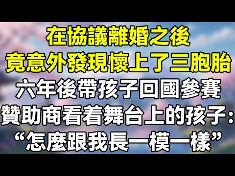 在協議離婚之後，竟意外發現懷上了三胞胎。六年後帶孩子回國參賽，贊助商看着舞台上的孩子：“這三孩子怎麼跟我一模一樣？”   #夜讀人生 #完结文 #情感故事 #一口气看完 #爽文 #小說