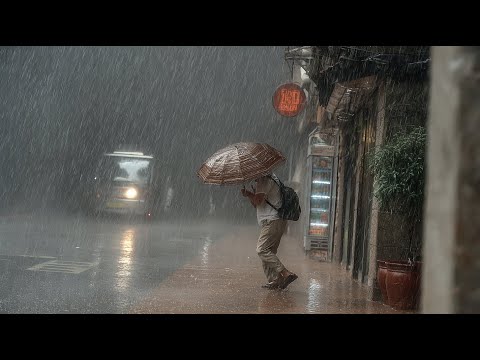 No Shelter, No Exit, Just Walk in the Rain. Relaxing Sound for Sleep Meditation. White Noise.